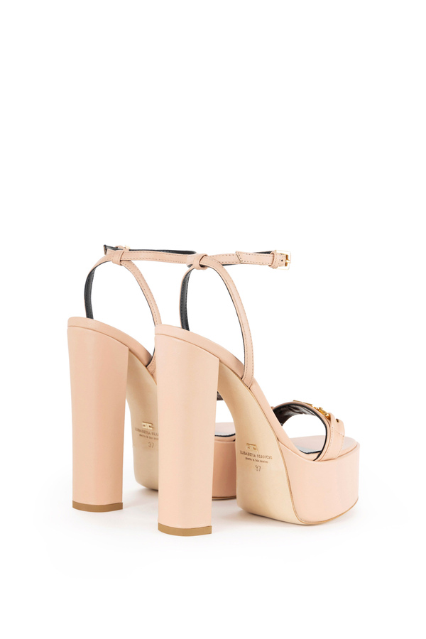 Sandali in pelle con plateau - Elisabetta Franchi® Outlet