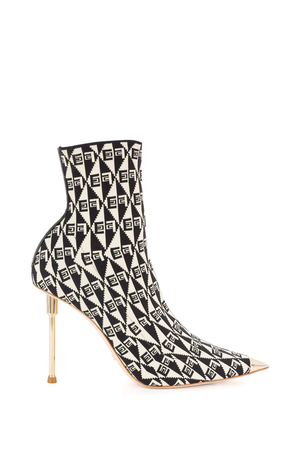 Sock ankle boots with diamond pattern - Elisabetta Franchi® Outlet