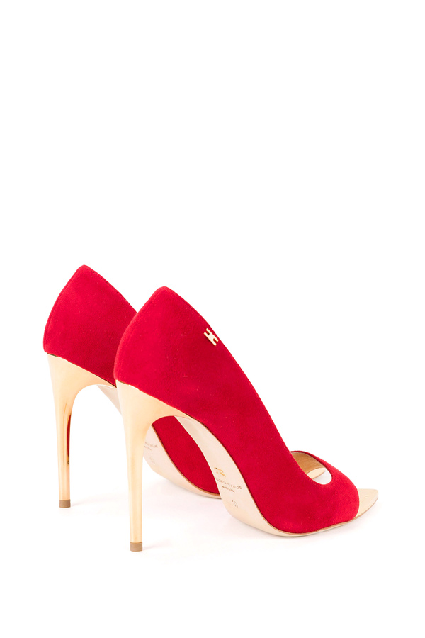 Pumps with golden heel and toe - Elisabetta Franchi® Outlet