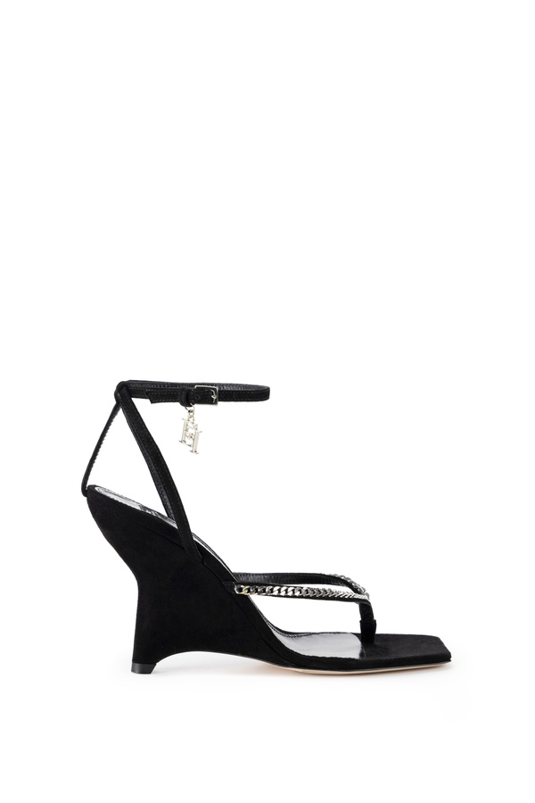 Suede sandals with wedge - Elisabetta Franchi® Outlet