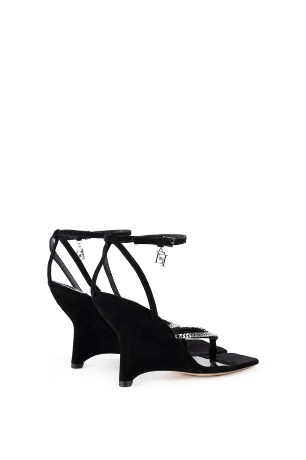 Suede sandals with wedge - Elisabetta Franchi® Outlet