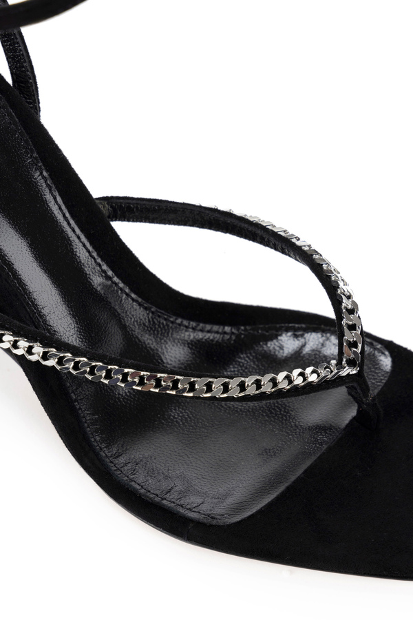 Suede sandals with wedge - Elisabetta Franchi® Outlet