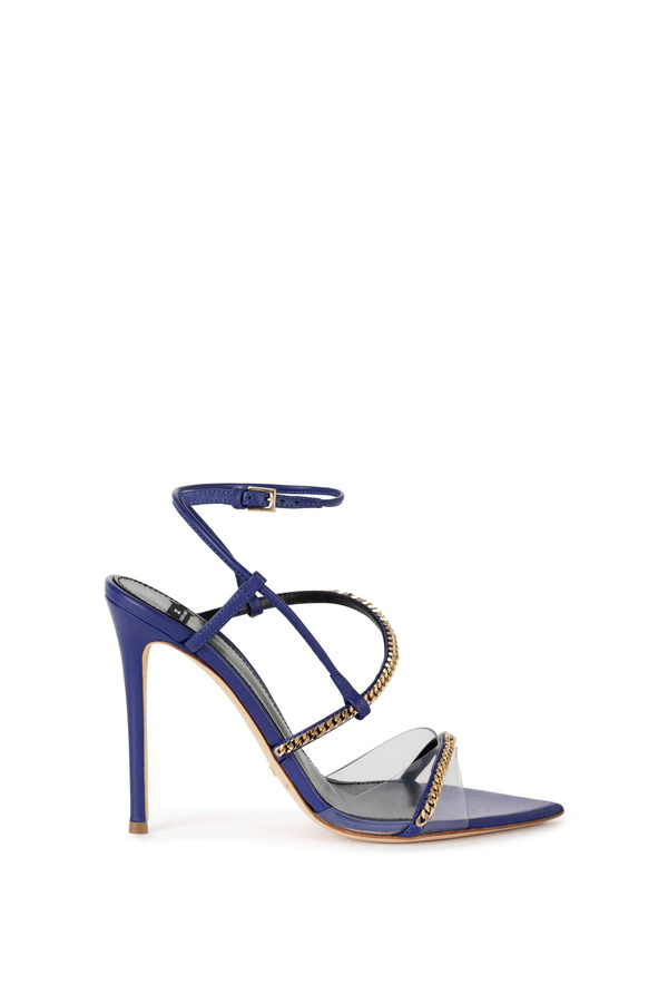 Leather sandals with groumette - Elisabetta Franchi® Outlet