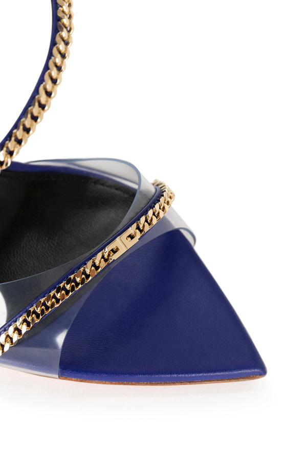 Leather sandals with groumette - Elisabetta Franchi® Outlet