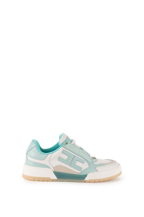 Leather sneakers with embroidered logo - Elisabetta Franchi® Outlet