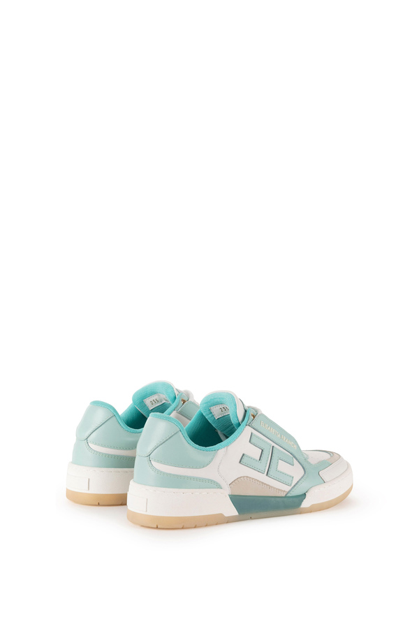 Leather sneakers with embroidered logo - Elisabetta Franchi® Outlet