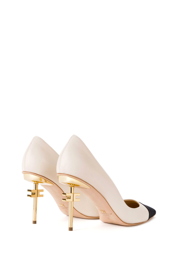 Pumps with low sculpted heel - Elisabetta Franchi® Outlet