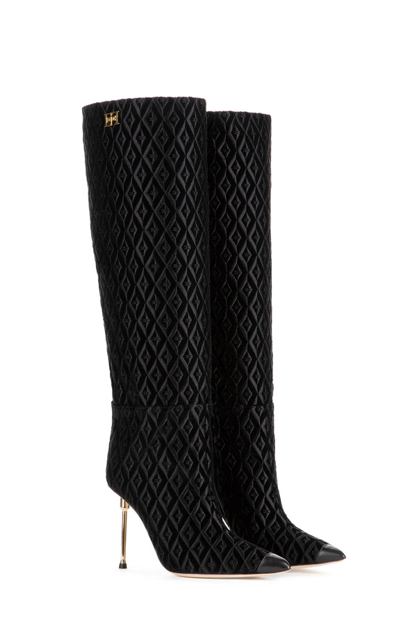 Velvet tube boots - Elisabetta Franchi® Outlet