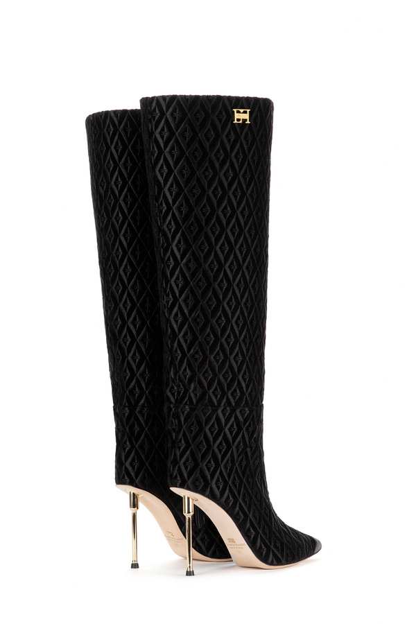 Velvet tube boots - Elisabetta Franchi® Outlet