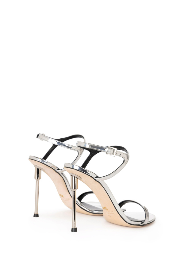 Metallic leather sandals - Elisabetta Franchi® Outlet