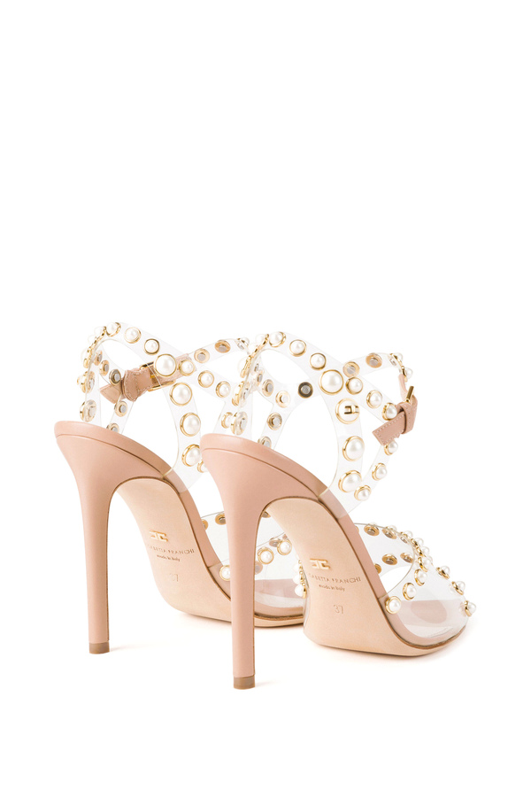 Red Carpet sandal with pearls - Elisabetta Franchi® Outlet