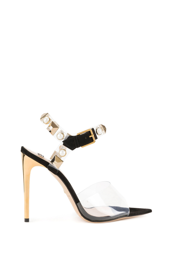Red Carpet sandals with gold studs - Elisabetta Franchi® Outlet