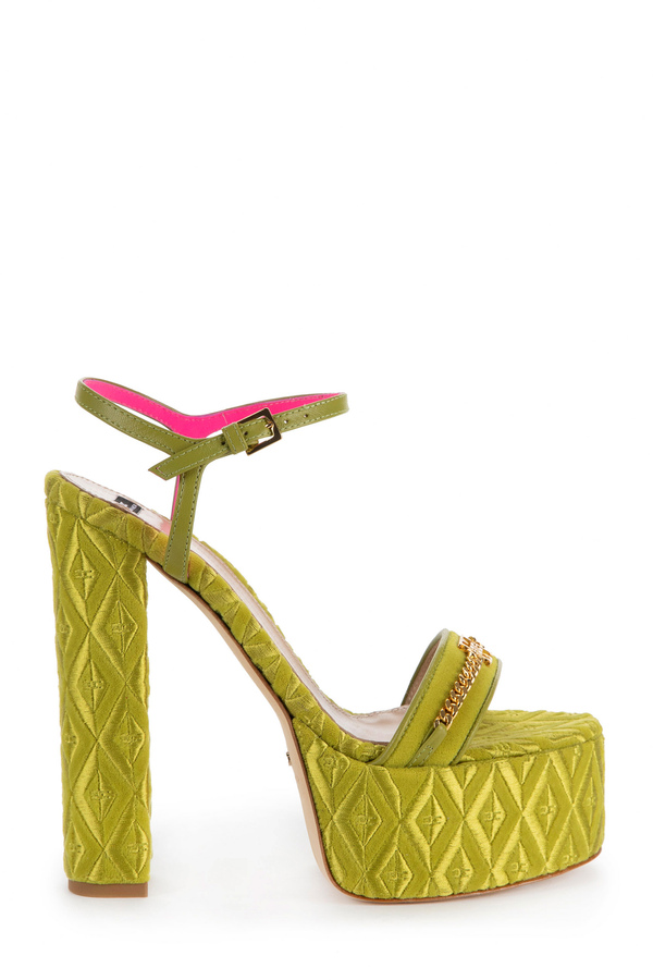 Velvet platform sandal - Elisabetta Franchi® Outlet