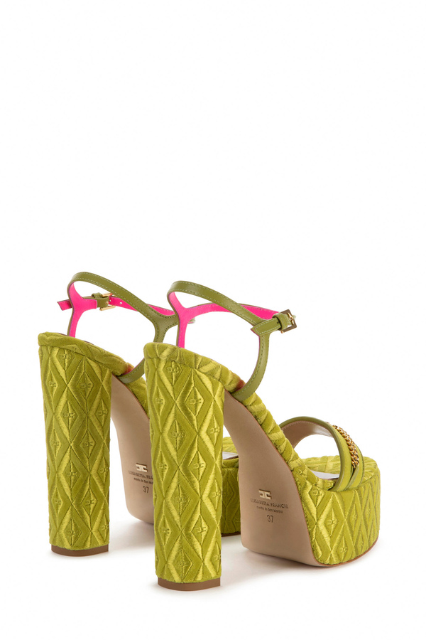 Velvet platform sandal - Elisabetta Franchi® Outlet