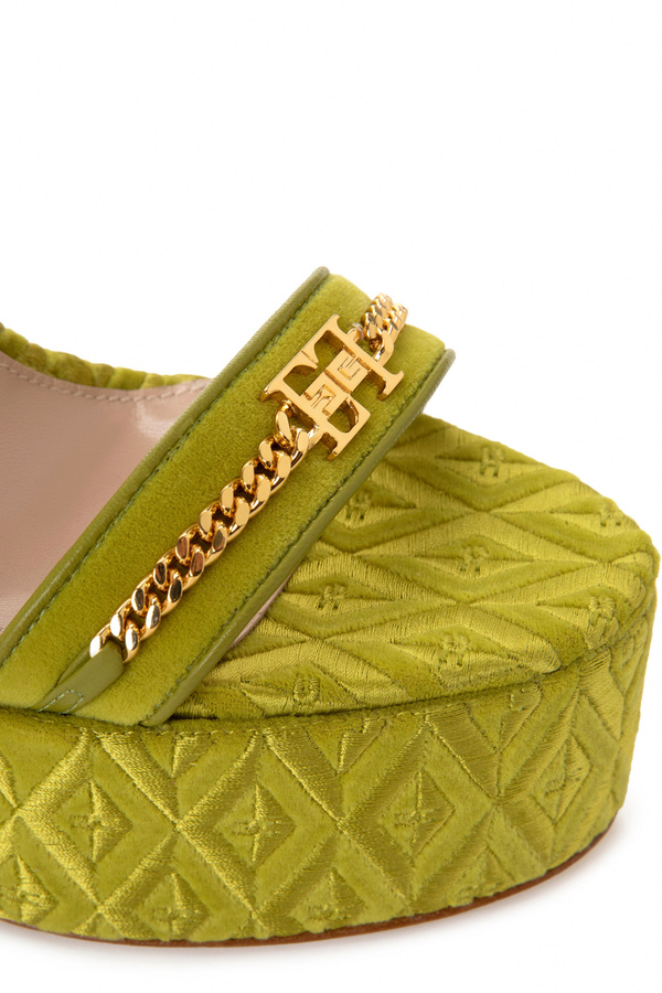 Velvet platform sandal - Elisabetta Franchi® Outlet