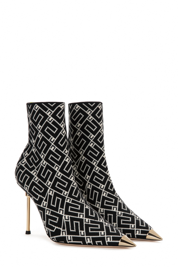 Jacquard ankle boots - Elisabetta Franchi® Outlet
