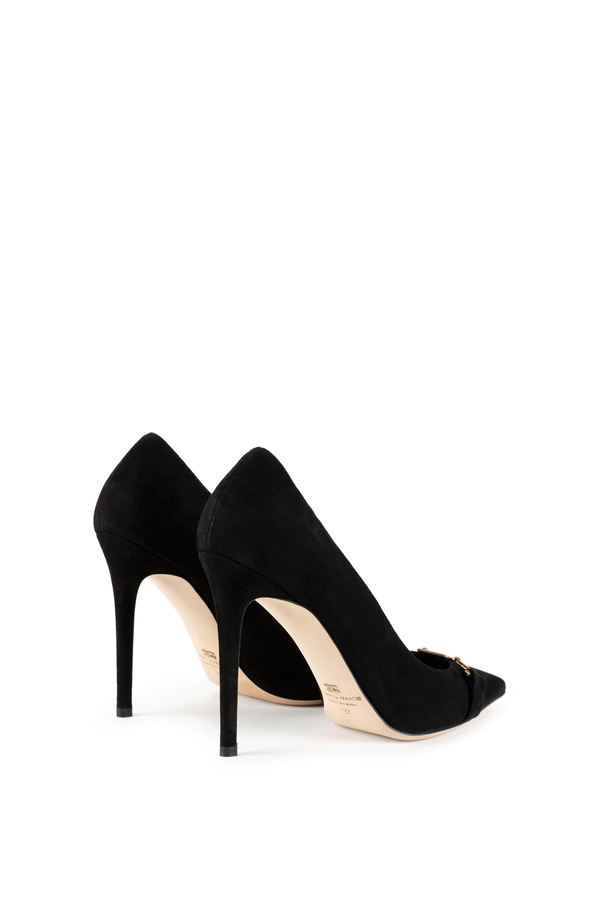 Décolleté in camoscio con morsetto - Elisabetta Franchi® Outlet