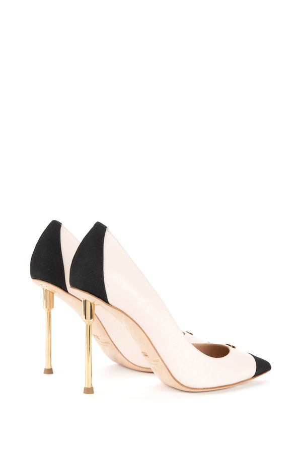 Zapatos de salón con tacón escultura galvanizado oro - Elisabetta Franchi® Outlet