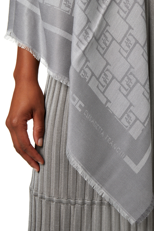 Jacquard lurex viscose pashmina scarf - Elisabetta Franchi® Outlet