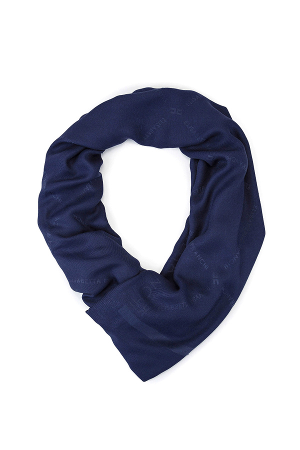 Light logo-marked scarf - Elisabetta Franchi® Outlet