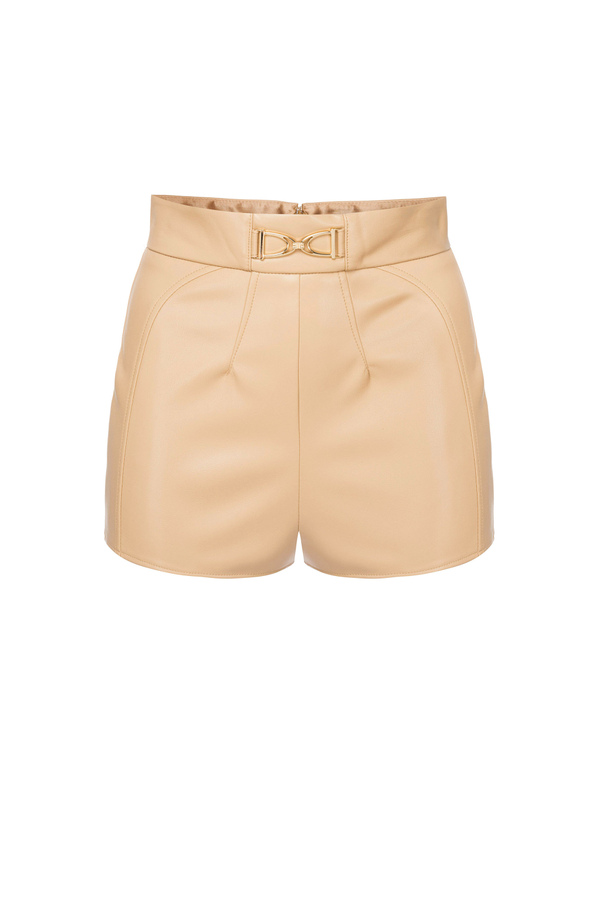 High-waist shorts with horsebit - Elisabetta Franchi® Outlet