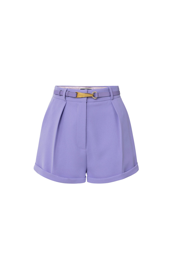 Crêpe shorts with snap hook - Elisabetta Franchi® Outlet