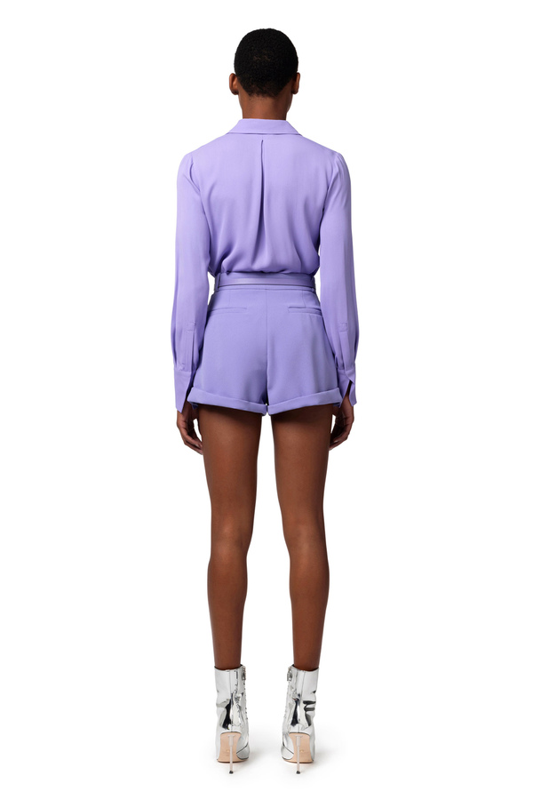 Crêpe shorts with snap hook - Elisabetta Franchi® Outlet