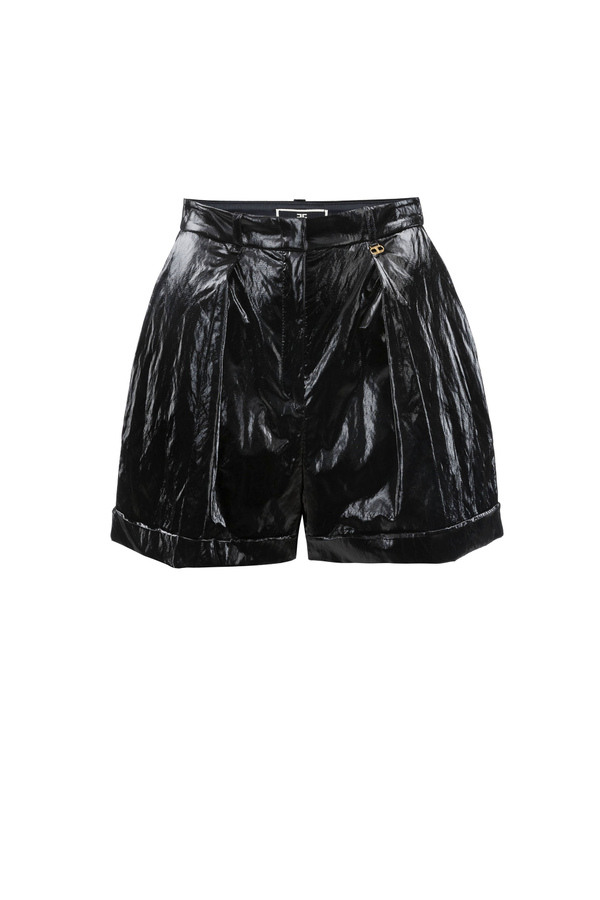 Shorts with high waistband with turn-ups - Elisabetta Franchi® Outlet
