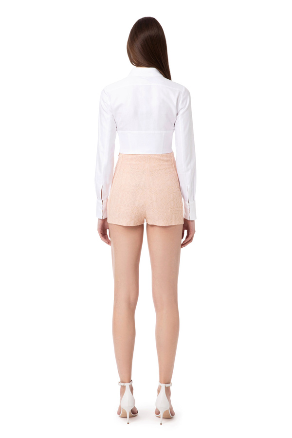 High-waisted lace culottes - Elisabetta Franchi® Outlet