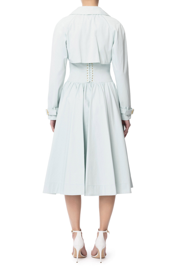 Trench in cotone linea a redingote - Elisabetta Franchi® Outlet