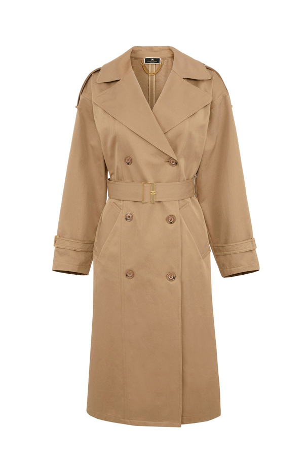 Trench over in cotone - Elisabetta Franchi® Outlet