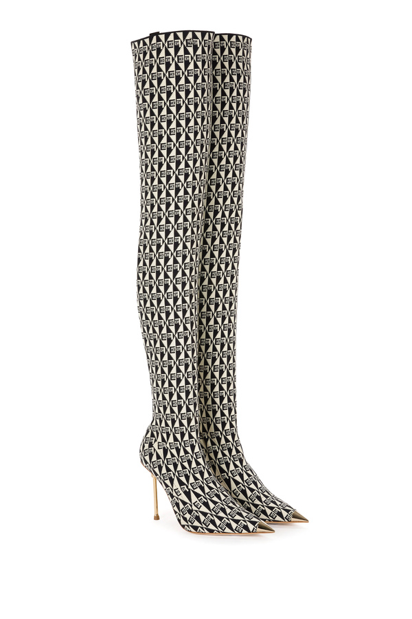 Cuissarde in jacquard con guepiere - Elisabetta Franchi® Outlet