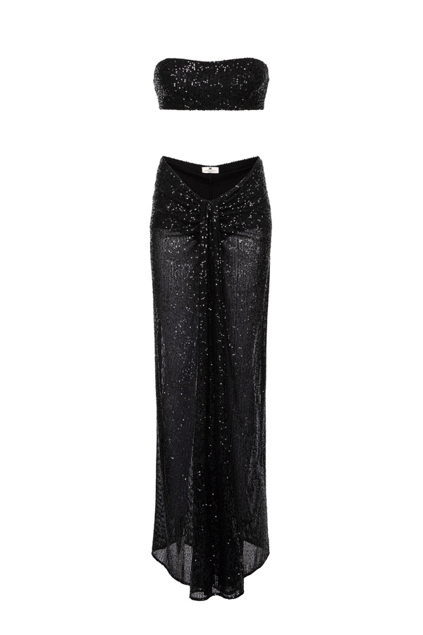 Sequin fabric top and skirt outfit - Elisabetta Franchi® Outlet