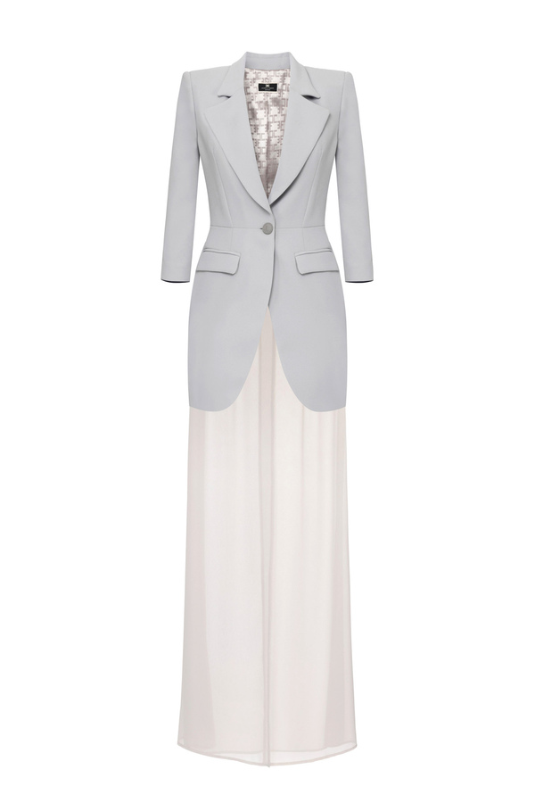 Crêpe jacket and georgette skirt outfit - Elisabetta Franchi® Outlet
