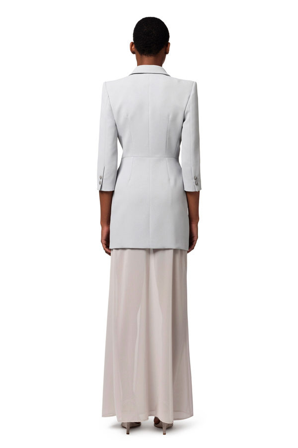 Crêpe jacket and georgette skirt outfit - Elisabetta Franchi® Outlet
