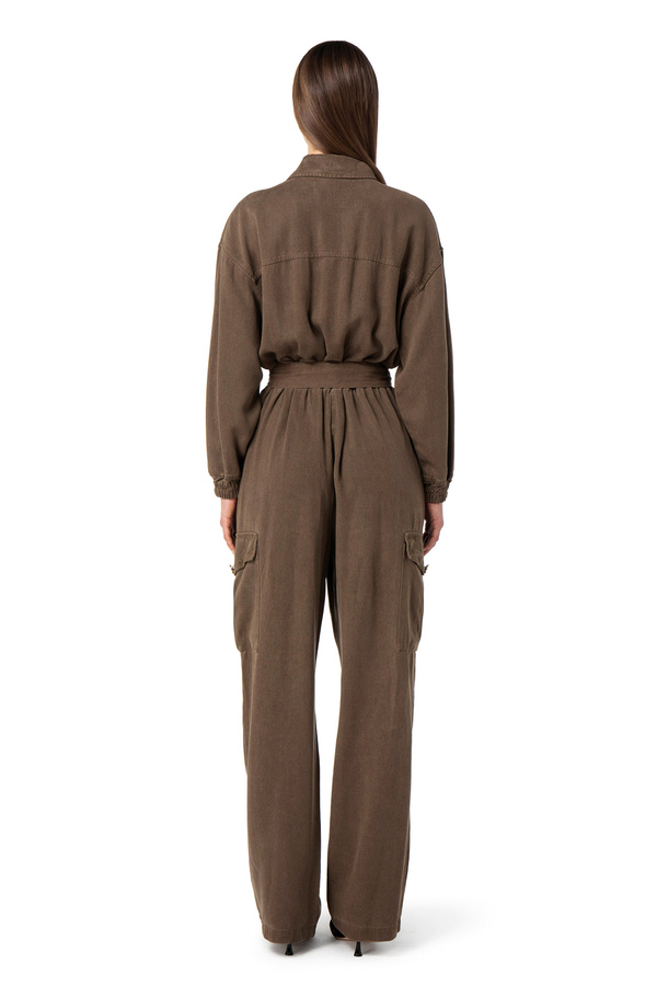 Jumpsuit im Utility-Stil aus Baumwolle - Elisabetta Franchi® Outlet