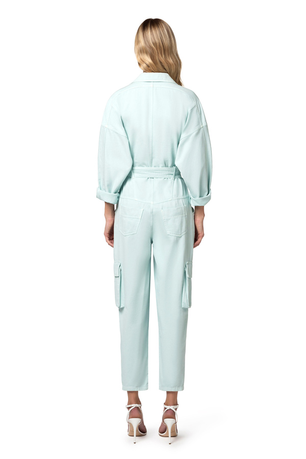 Cargo denim jumpsuit - Elisabetta Franchi® Outlet