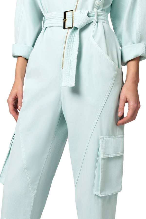 Cargo denim jumpsuit - Elisabetta Franchi® Outlet