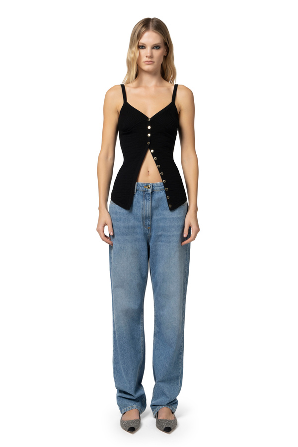Openwork knit viscose top - Elisabetta Franchi® Outlet