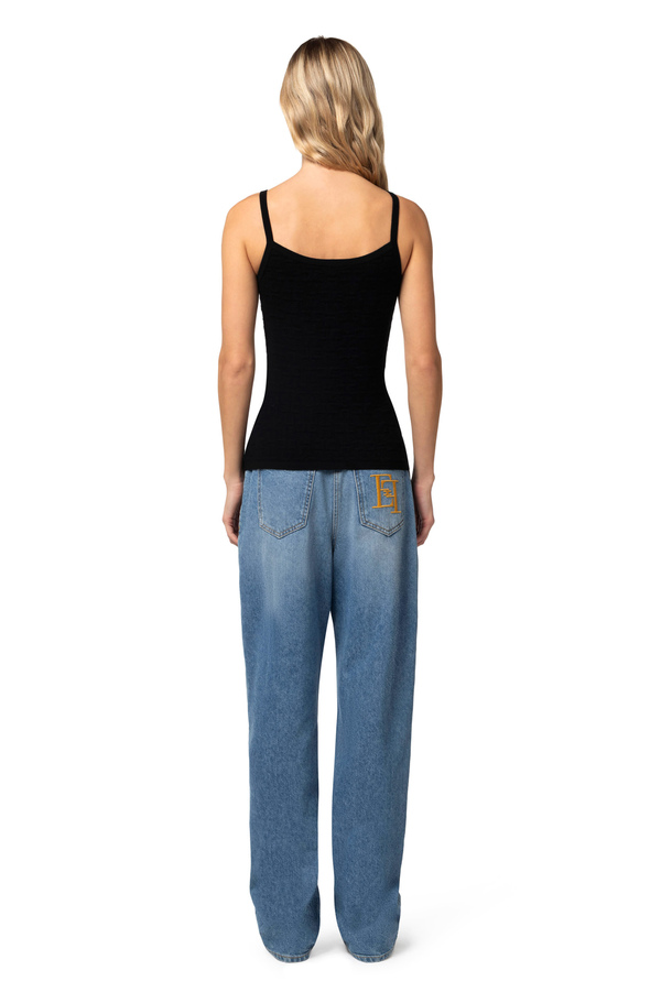 Openwork knit viscose top - Elisabetta Franchi® Outlet