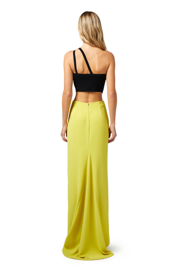 Top cropped asimétrico de punto canalé - Elisabetta Franchi® Outlet