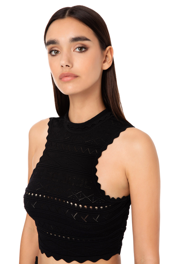 Top with high collar - Elisabetta Franchi® Outlet
