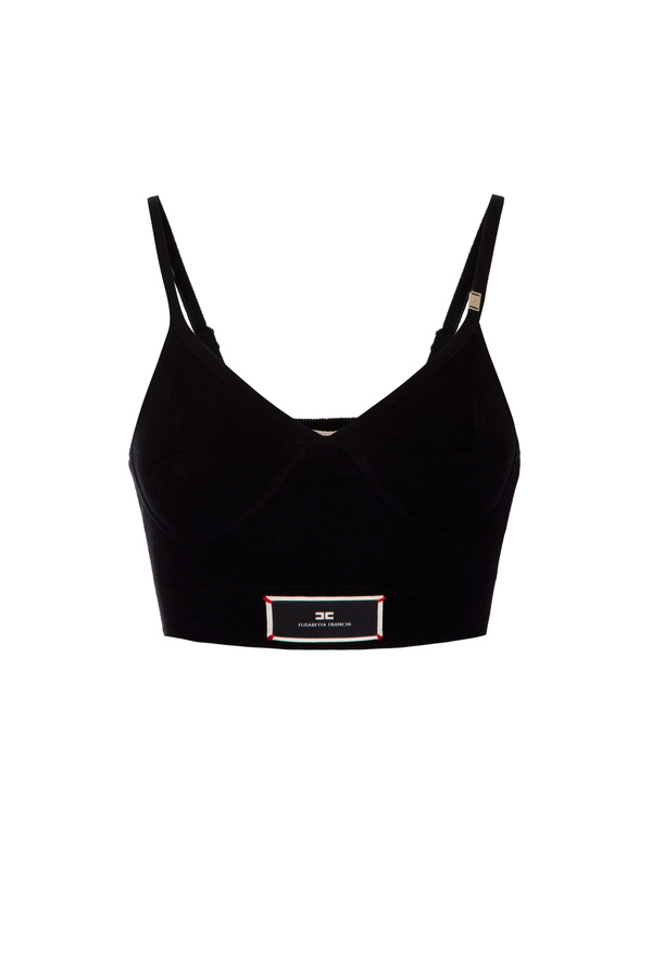 Viscose top with cups - Elisabetta Franchi® Outlet