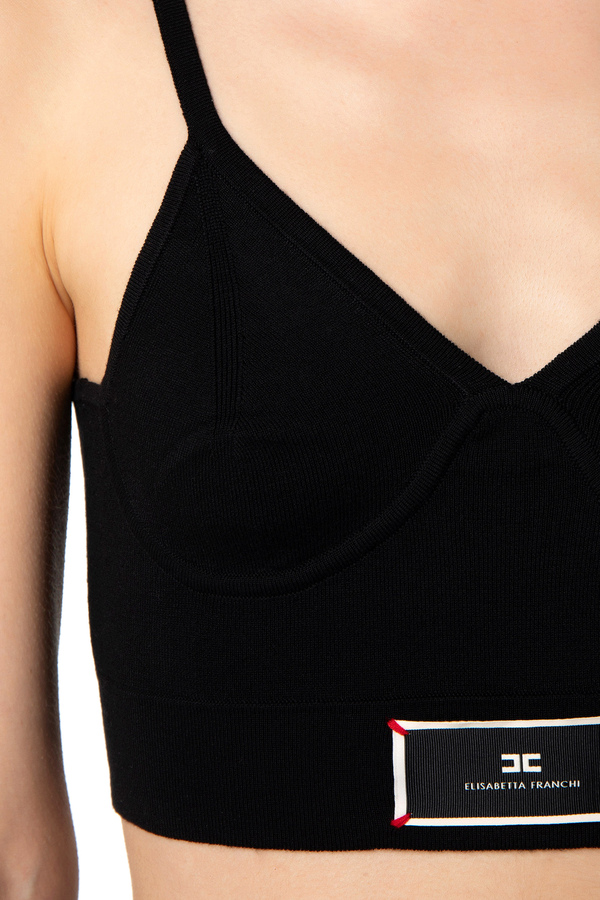 Viscose top with cups - Elisabetta Franchi® Outlet