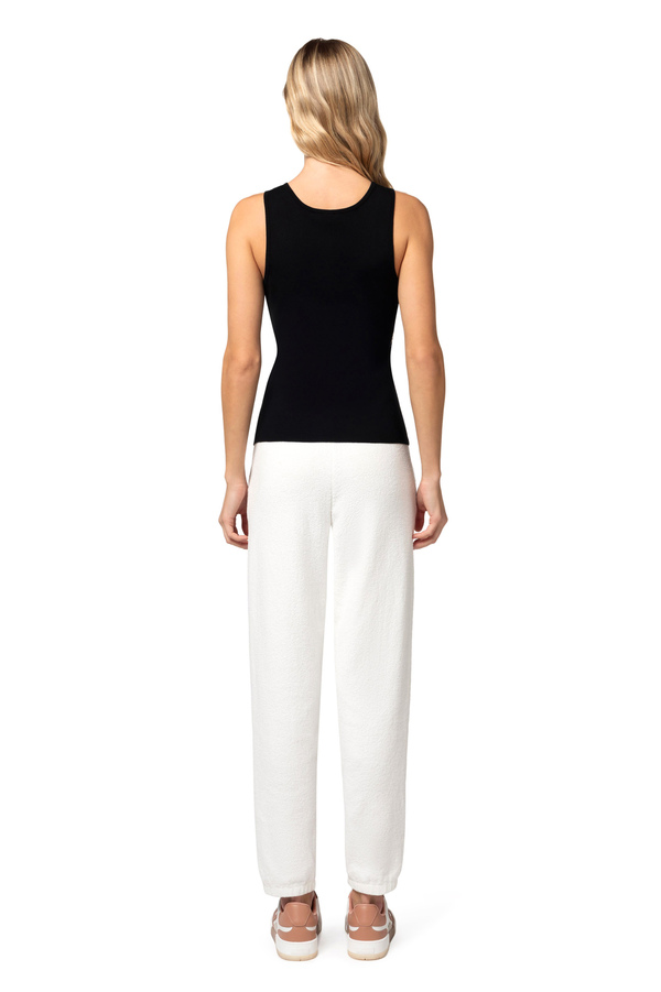 Top aus Viskose mit Logo-Streifen - Elisabetta Franchi® Outlet