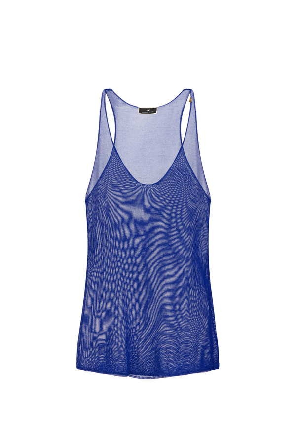Shiny viscose top with halter neck - Elisabetta Franchi® Outlet