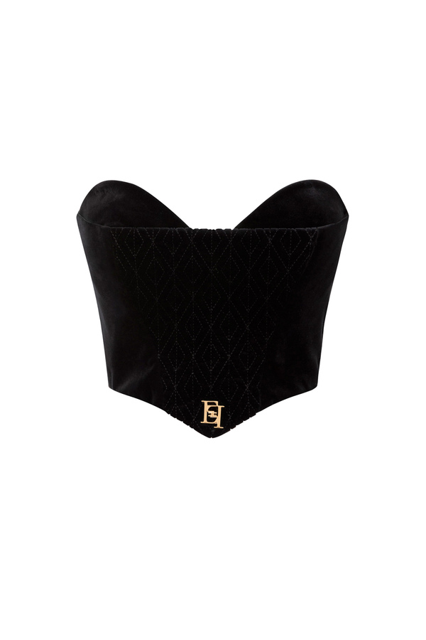 Bustier-Top aus Samt - Elisabetta Franchi® Outlet