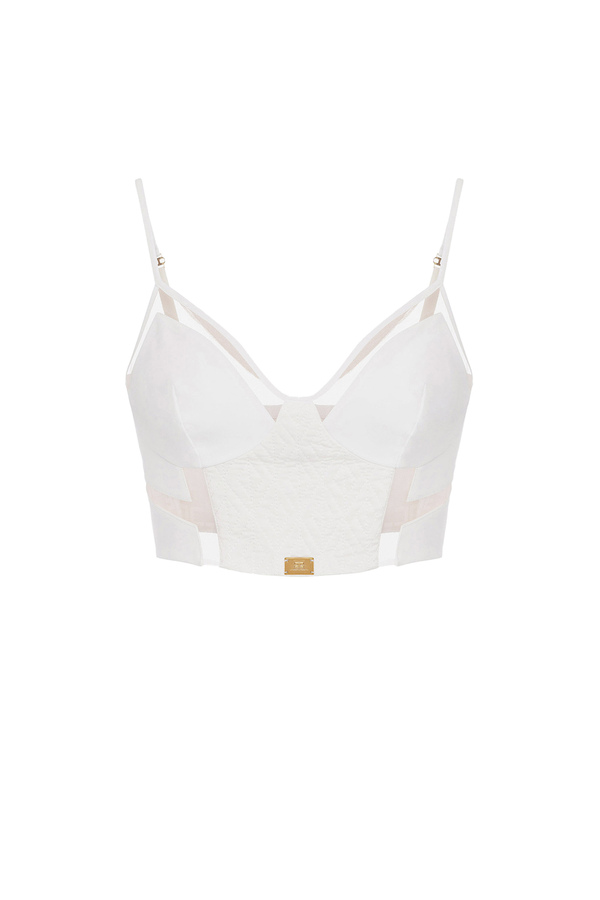 Bustier-Top mit Tülleinsätzen - Elisabetta Franchi® Outlet