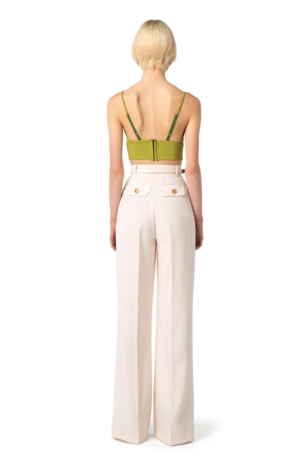 Top in crêpe fabric with cups - Elisabetta Franchi® Outlet