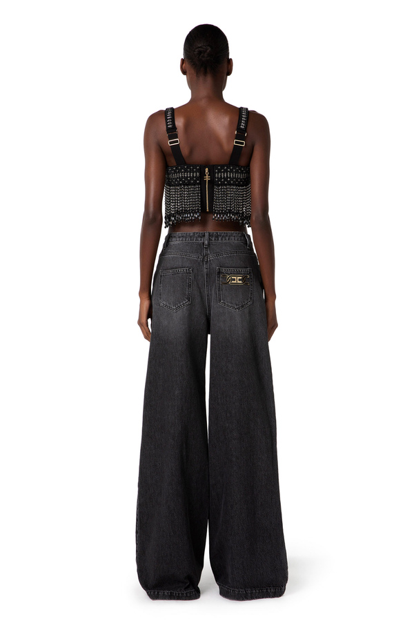 Top mit Perlenfransen - Elisabetta Franchi® Outlet